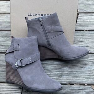 Lucky Brand Women's Ankle Booties - Gray Suede